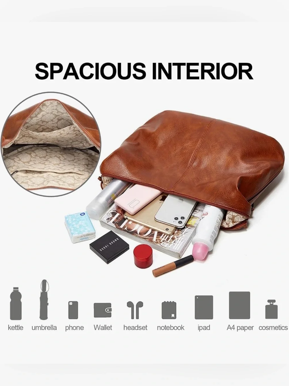 NWT - Auralith Soft Leather Handbags for Women - 3 Piece Set