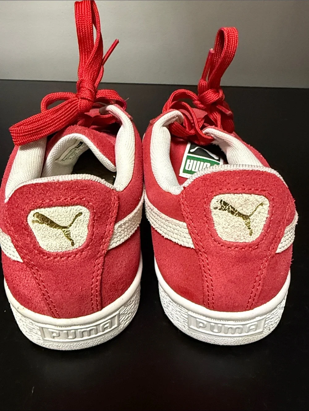 Puma red suede