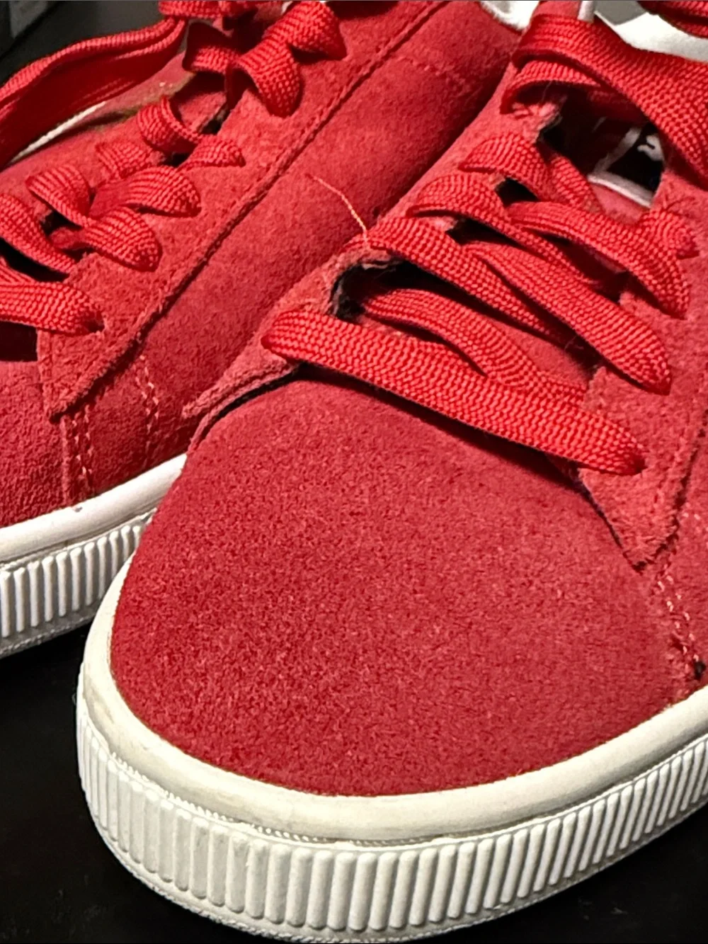 Puma red suede