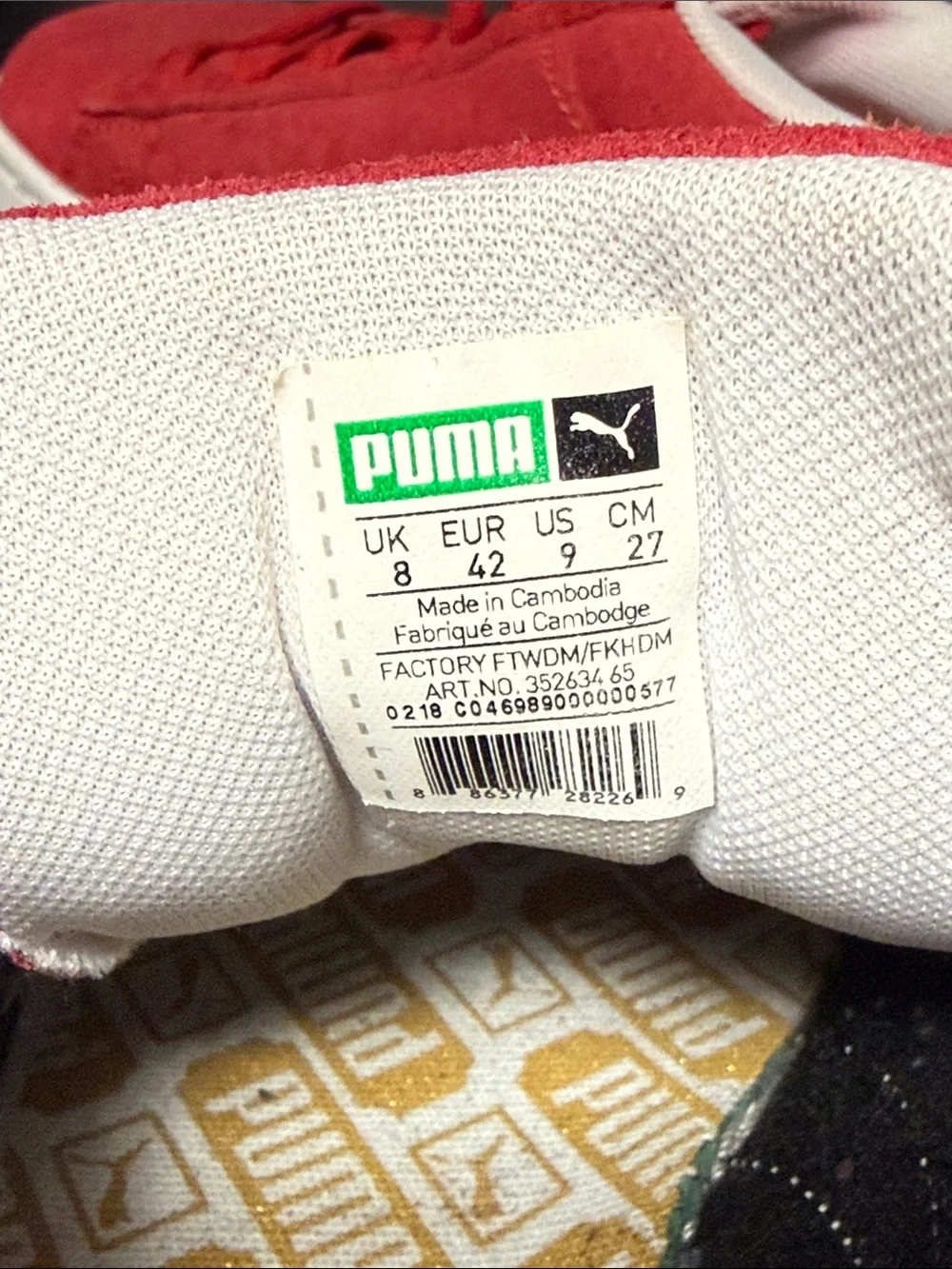 Puma red suede