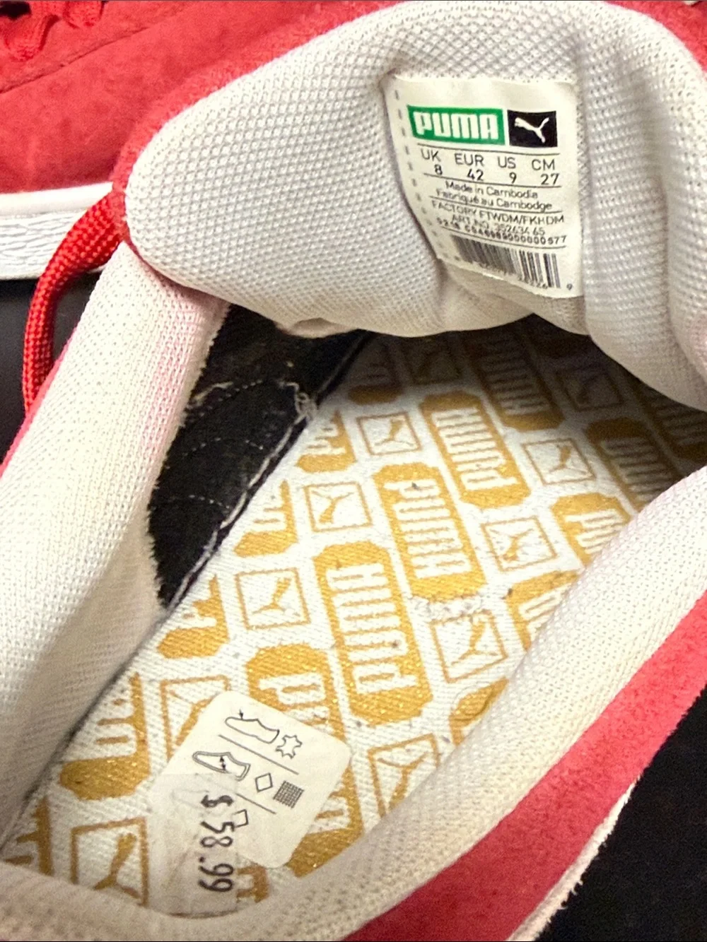 Puma red suede