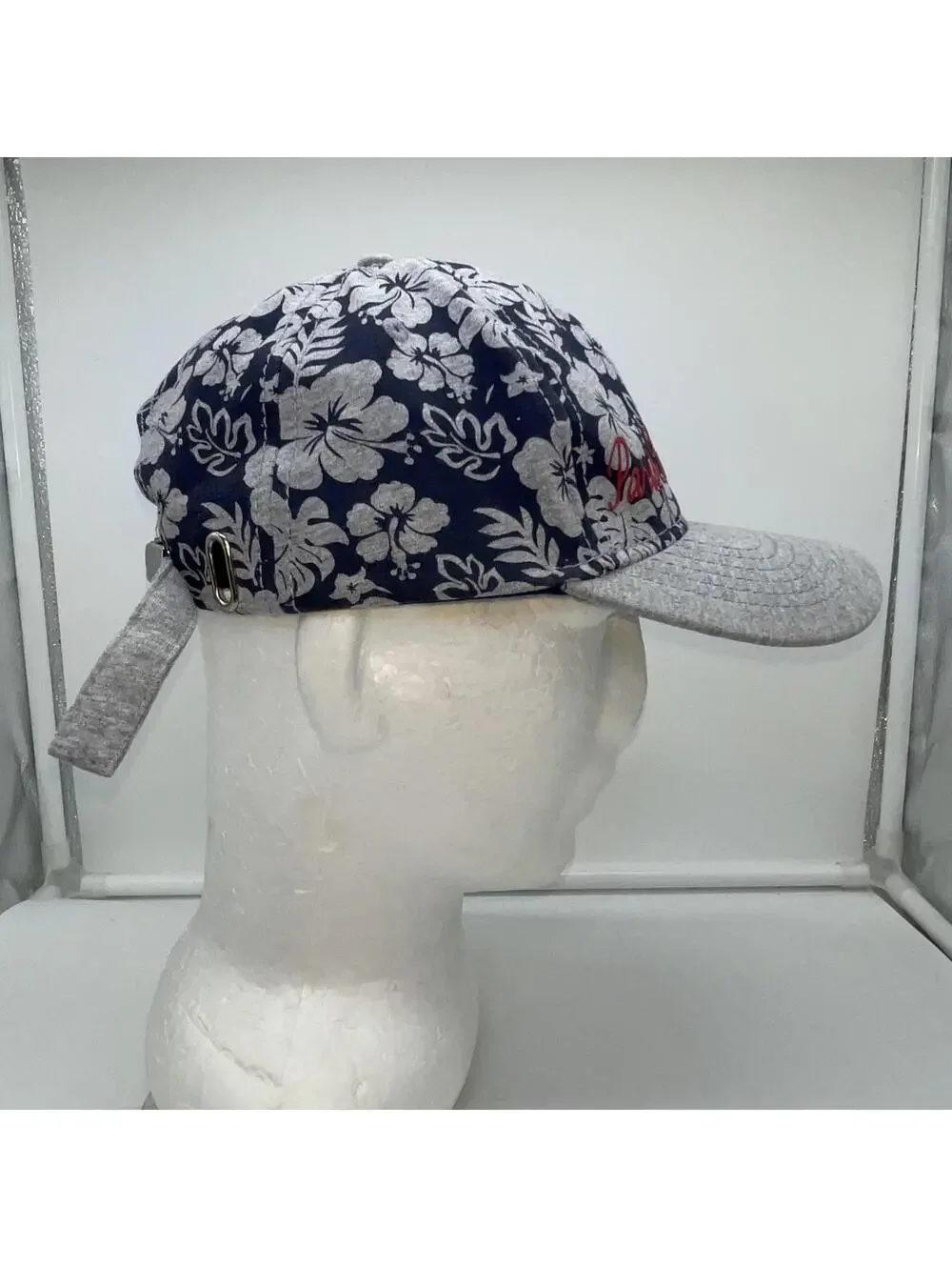 PSG Paris Saint Germain Adjustable 6-Panel Floral Hat Blue/Gray (57 Cm)