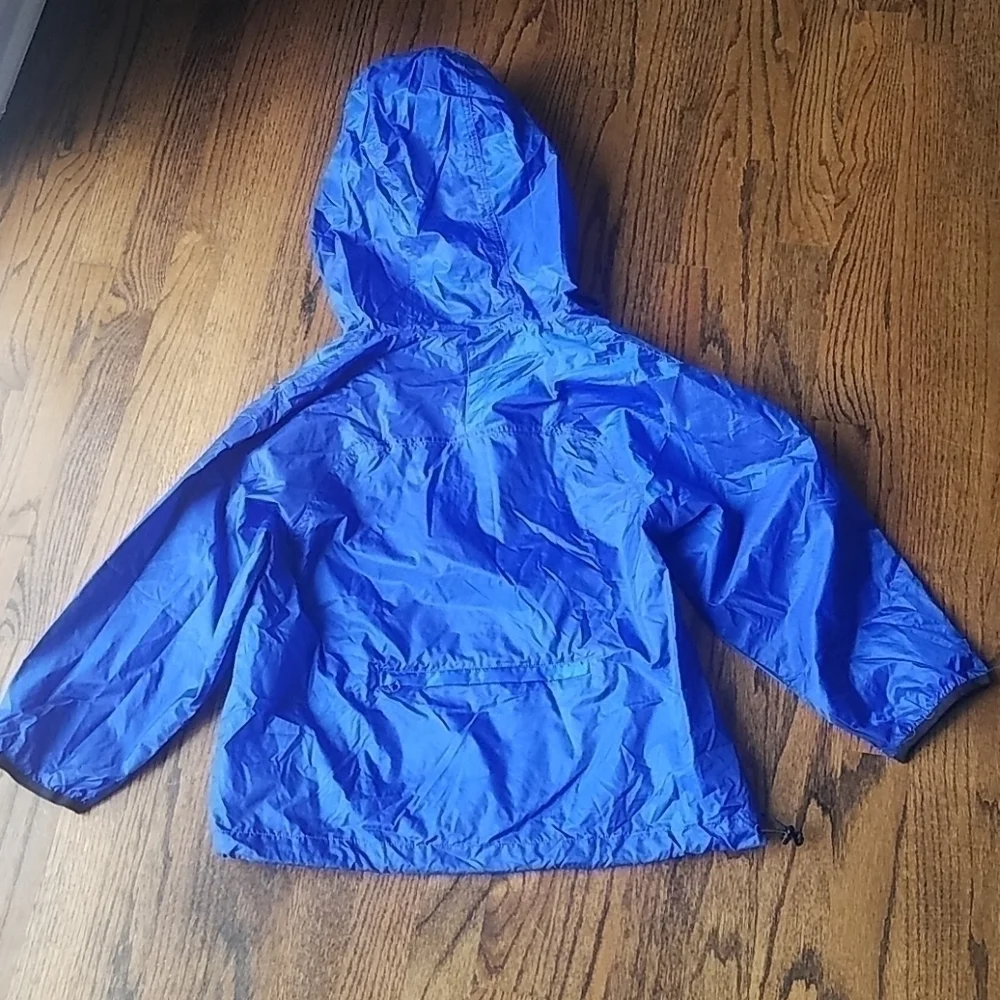 Vintage Nike Foldable Packable Windbreaker Hood Rain Electric Blue Light Jacket