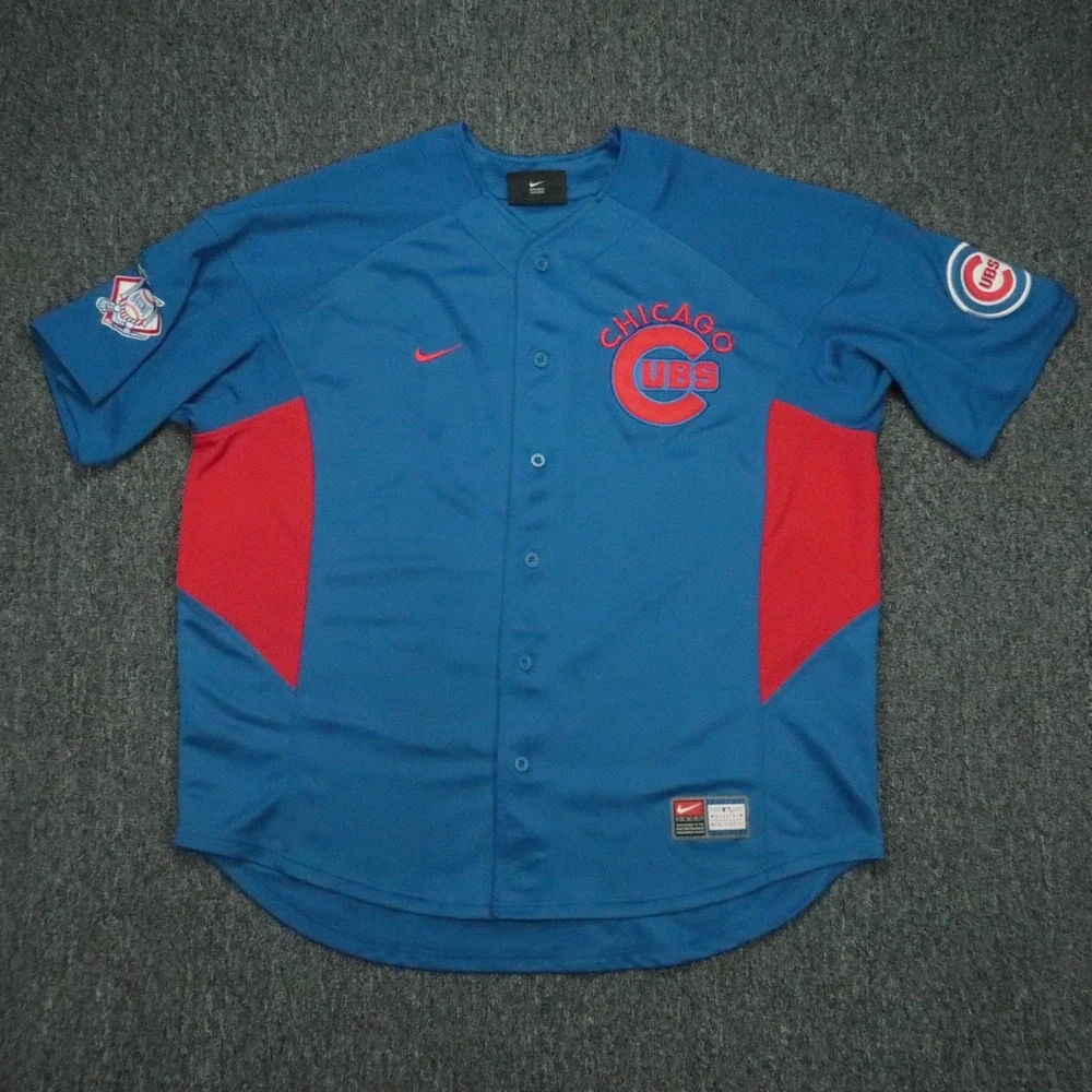 VINTAGE Chicago Cubs Jersey Mens Extra‎ Large Blue Nike Team Embroidered Blank