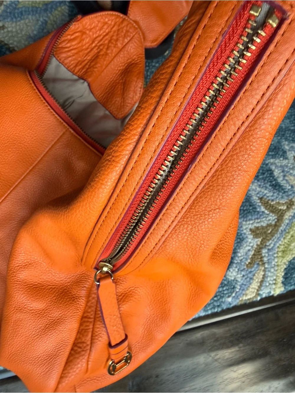 EUC Orange Leather Halston Heritage Hobo Shoulder Bag