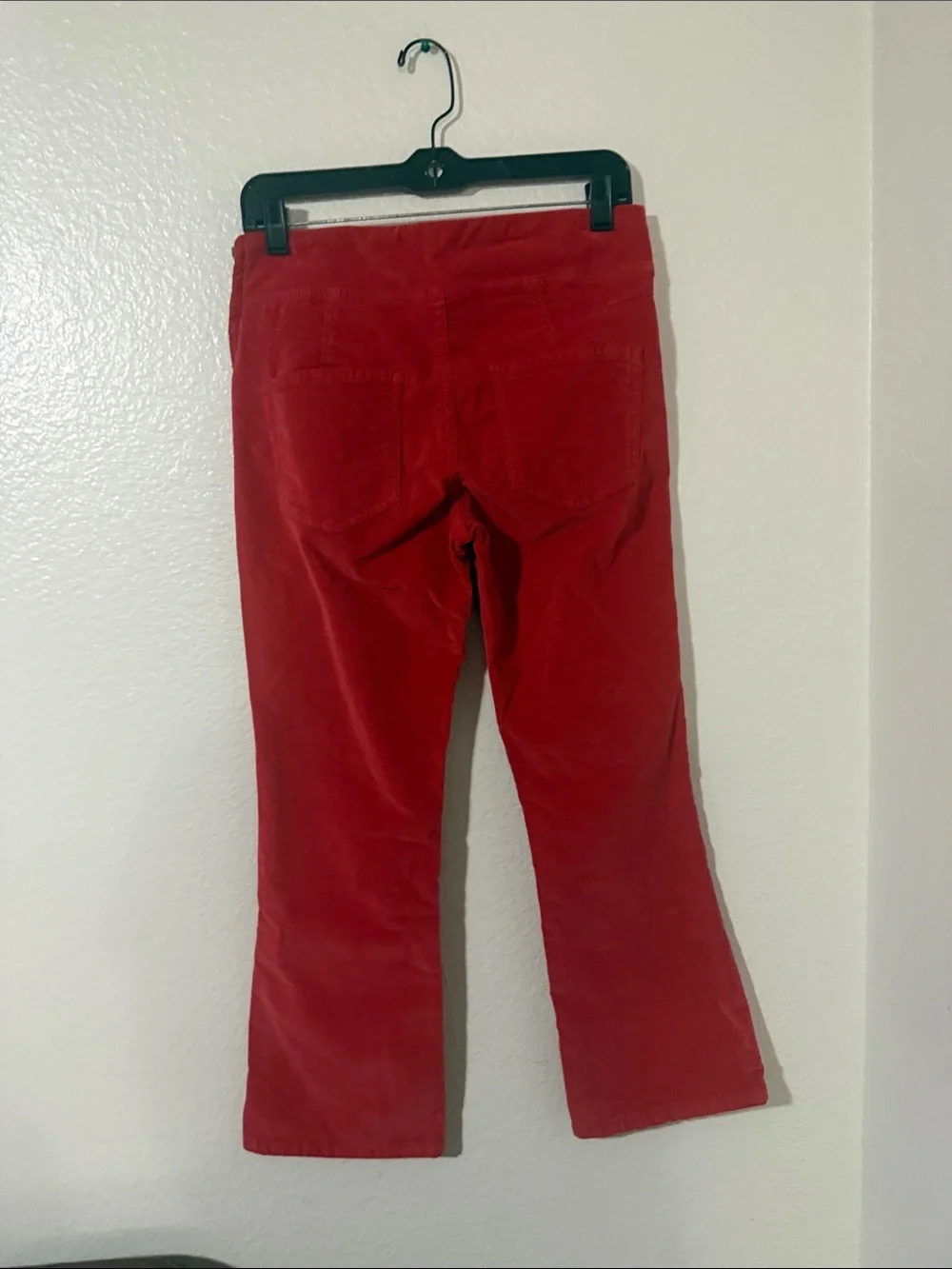 Free People Bright Red Velour Flare Pants