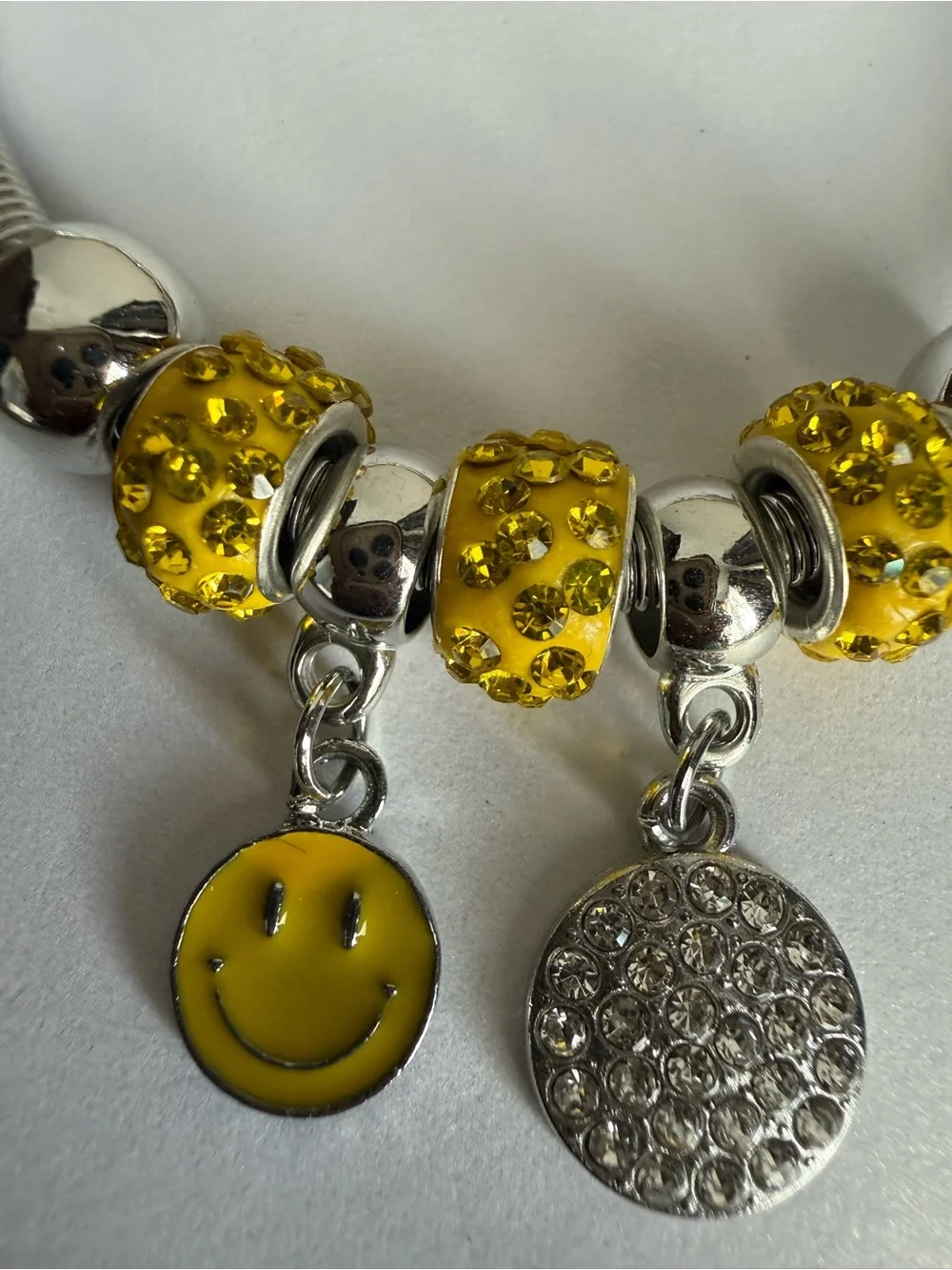 Yellow Smiley Charm Bracelet - Women Jewelry