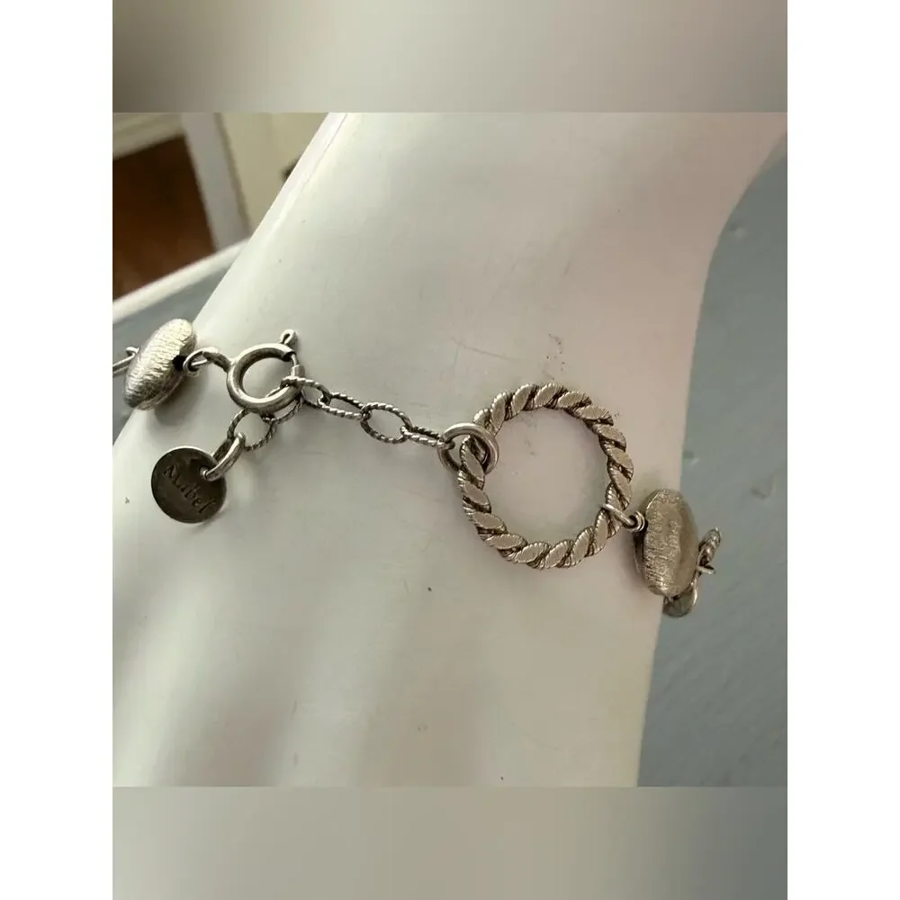 Mabel 925 Sterling Silver Beaded Multi Chain Toggle Bracelet