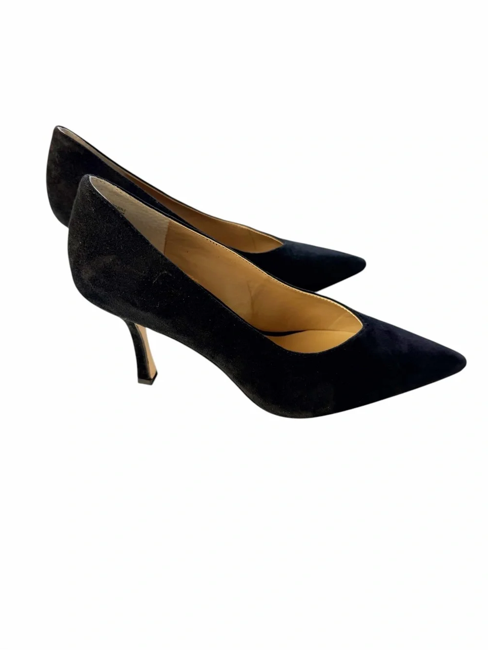 Ann Taylor Classic Black Pointy Toe Leather Suede Pump Heels Size 7