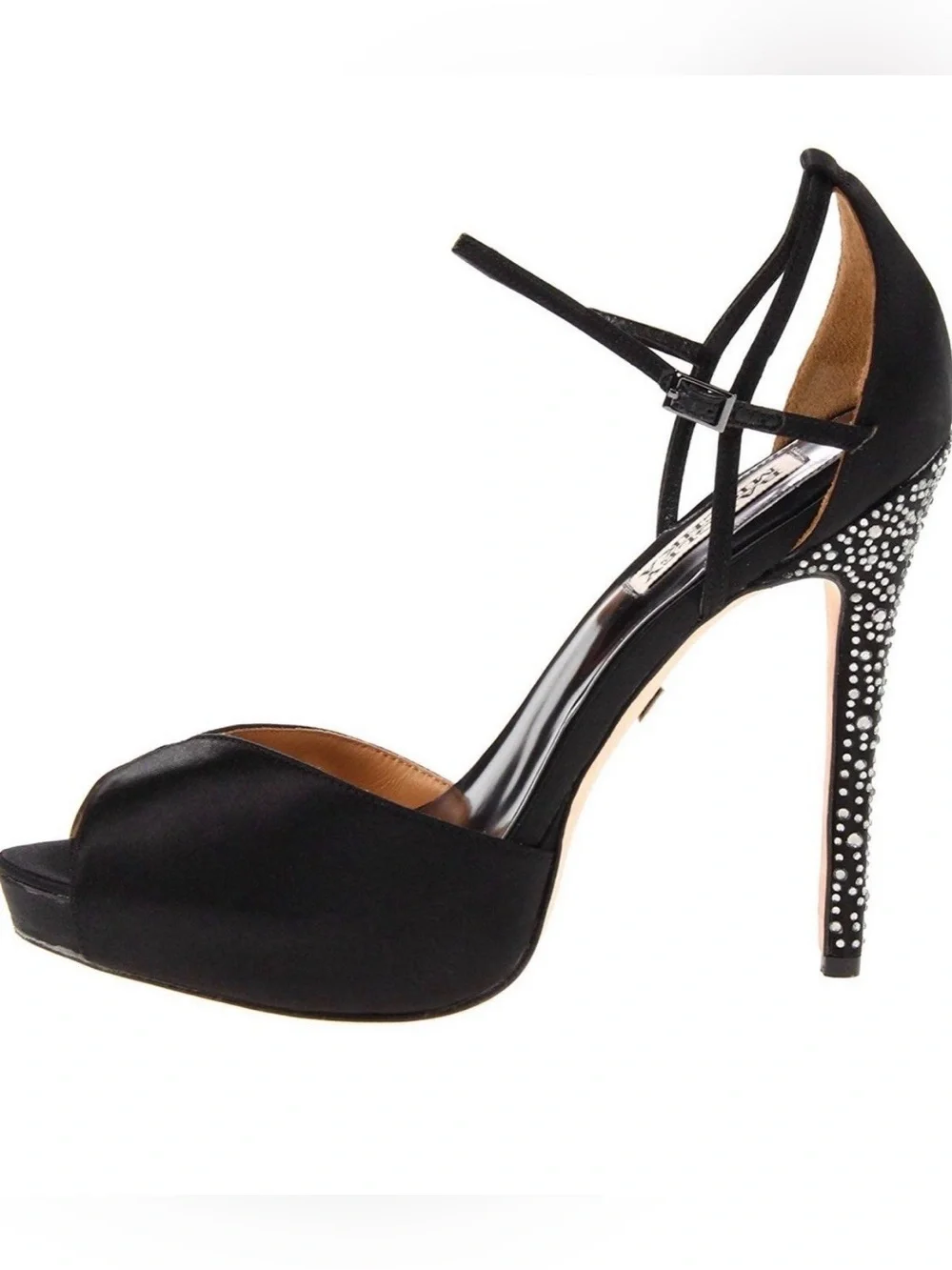 NEW! Badgley Mischka Violeta open-toe pumps with Rhinestones Sz 9.5