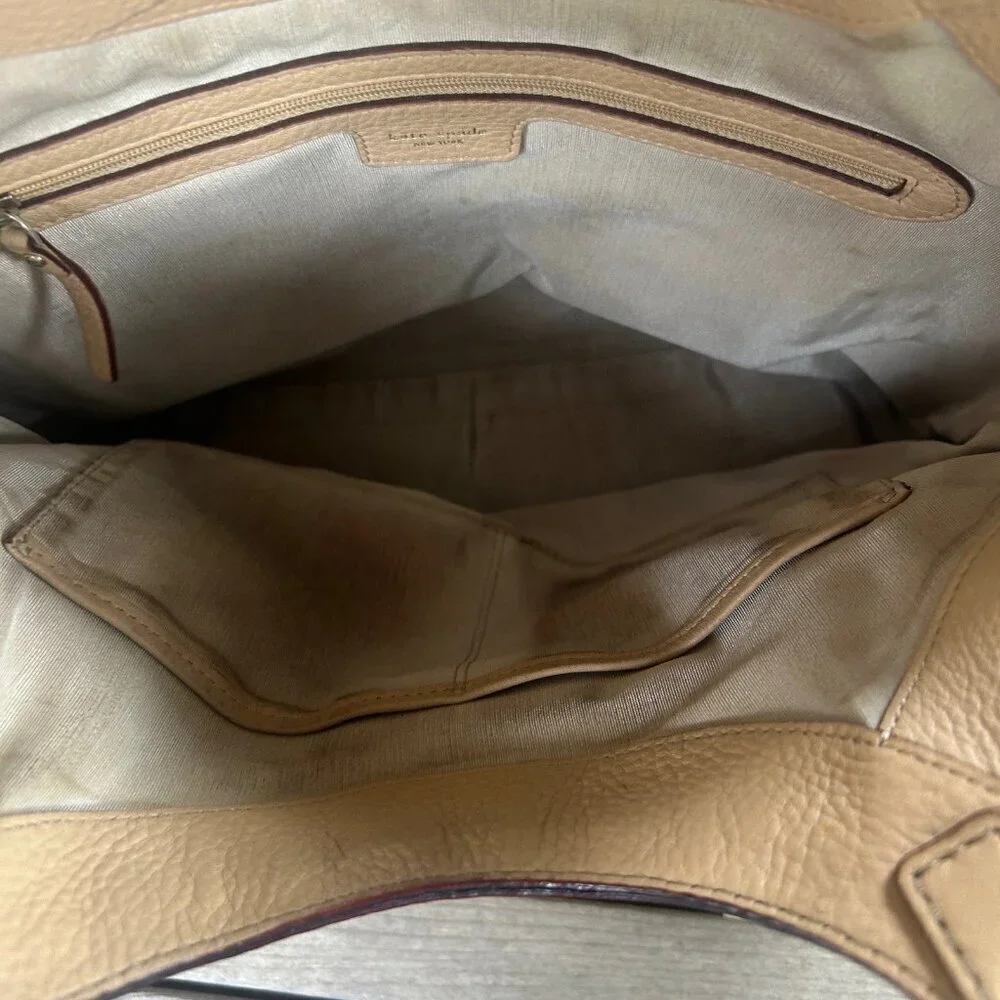 Kate Spade Tan Pebble Leather Satchel Shoulder Purse