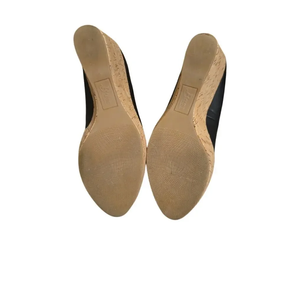 G.H Bass Co Shoes Womens 7.5 M Bass-Karlie Black Slip On Wedge