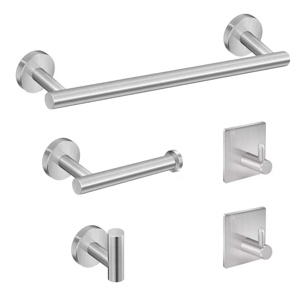 5-Pieces Bathroom Hardware Set Brushed Nickel