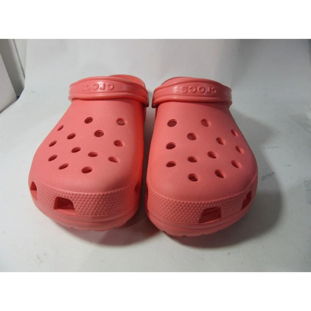 Crocs Clog Mens Size 13 Coral Pink Slip On Water Friendly Shoes Adjustable Strap