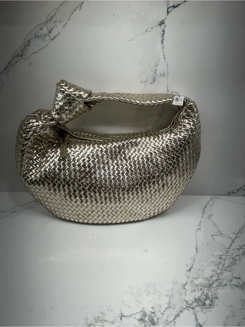 White House Black Market  Silver Woven Hobo Bag  Designer-Inspired