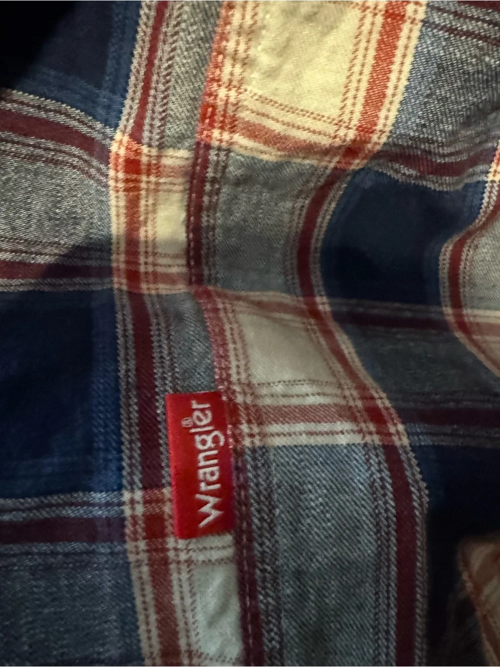 Wrangler Red, Blue & White Plaid Button-Down Shirt
