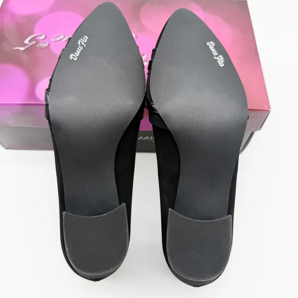 Easy Street Millie Block Heel Dress Pumps Lamy Patent Black 7.5 Narrow NEW