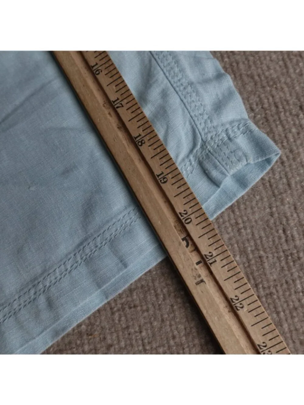 Onia Mens Shorts 38 Blue Solid 100% Linen Zip Fly 9.5