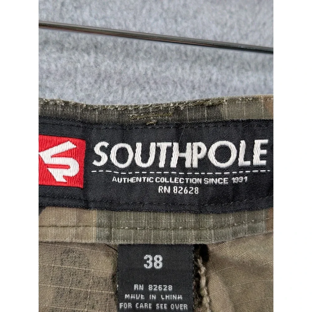 Southpole Y2K VTG Camo Cargo Shorts Mens 38 Ripstop Streetwear Skater Military