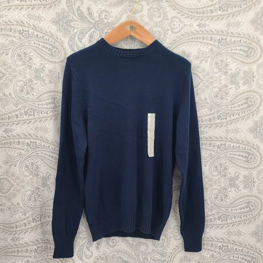 Fisherman Nautical St Johns Bay blue men's sweater size S Minimalist