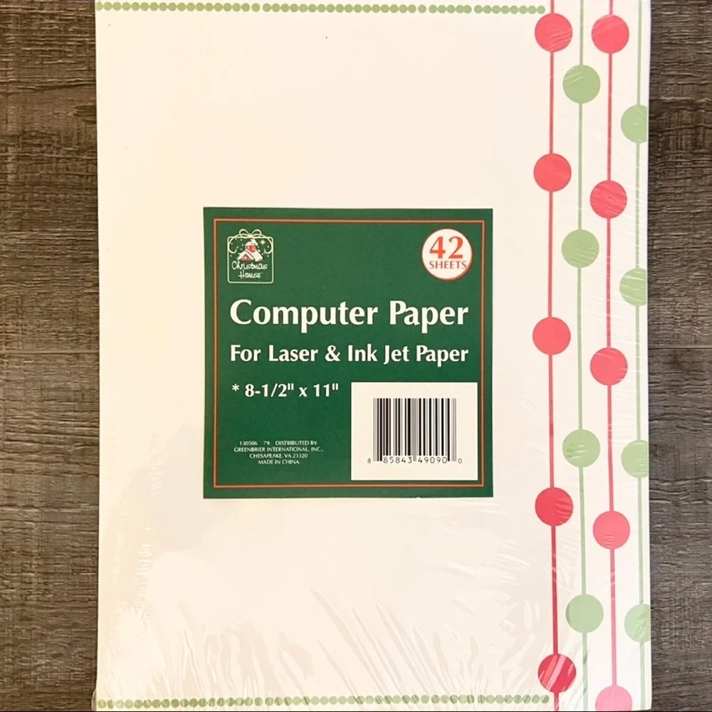 💞 New 42-Sheet Christmas Newsletter Holiday Ornament Stationary Printer Paper