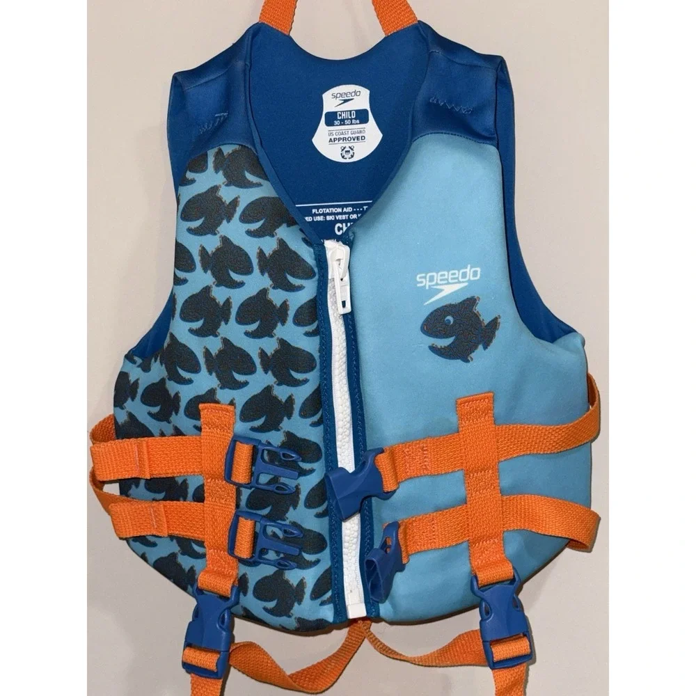 Speedo Child 30-50 Pounds PFD Adjustable Life Vest Jacket Coast Guard Approved