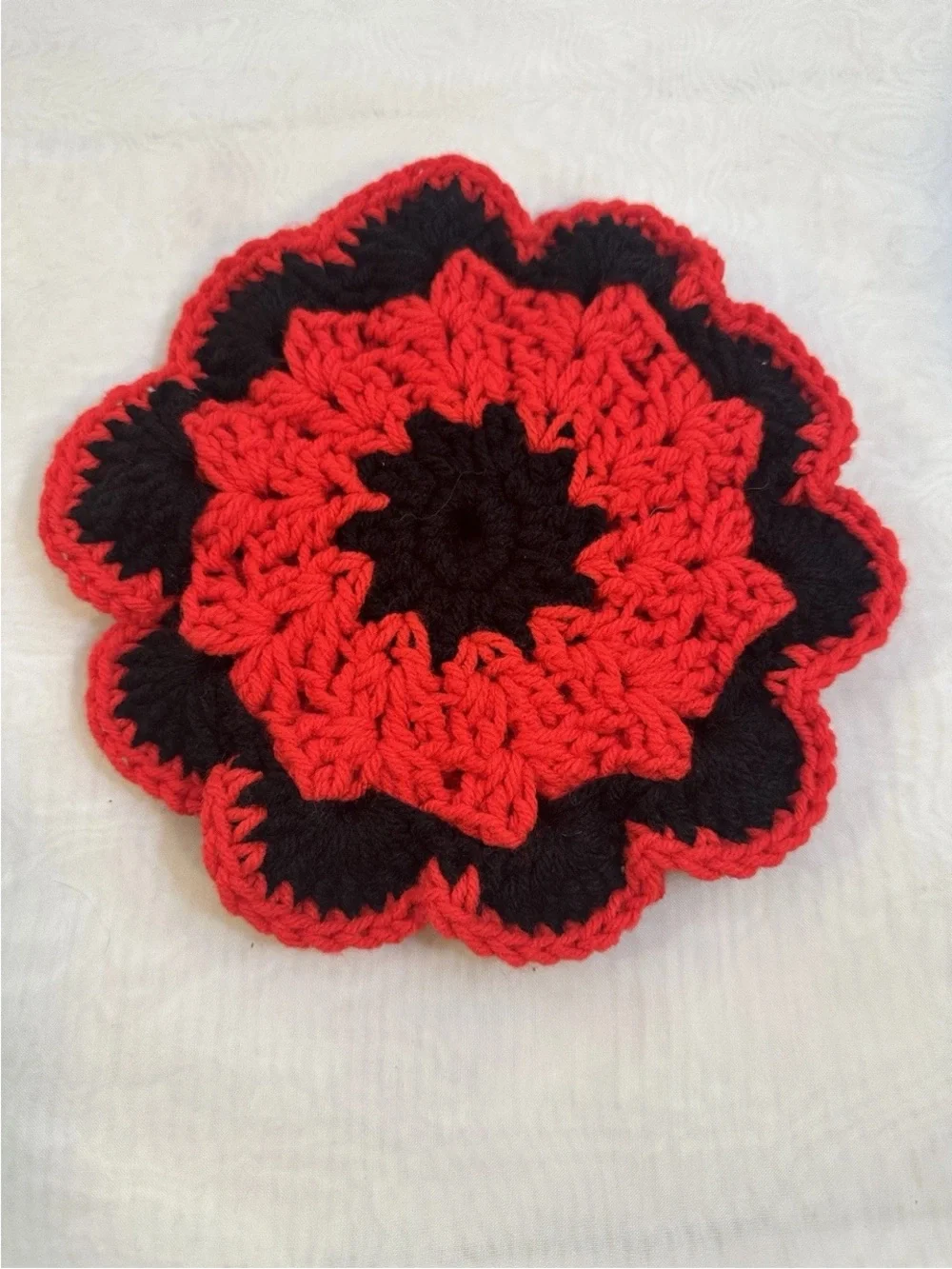 Crocheted Granny doilies  hand stitched  bright colors nice handiwork Set Of 5