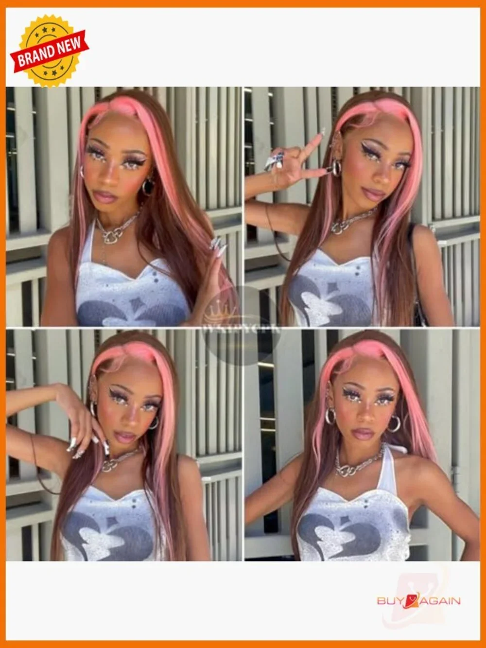 13x4 Lace Front Wig Long Straight Heat Resistant Synthetic Hair Pre Plucked