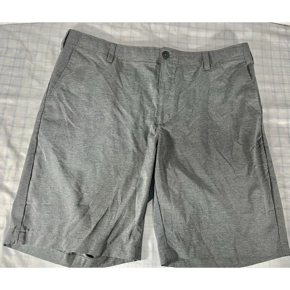 BCG Men's Performance Golf Shorts Size 40W Gray Heather Flat Front Athletic