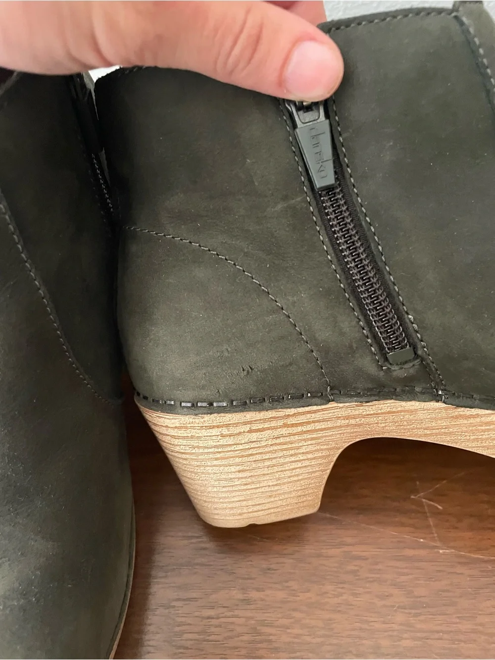 Dansko wear suede left