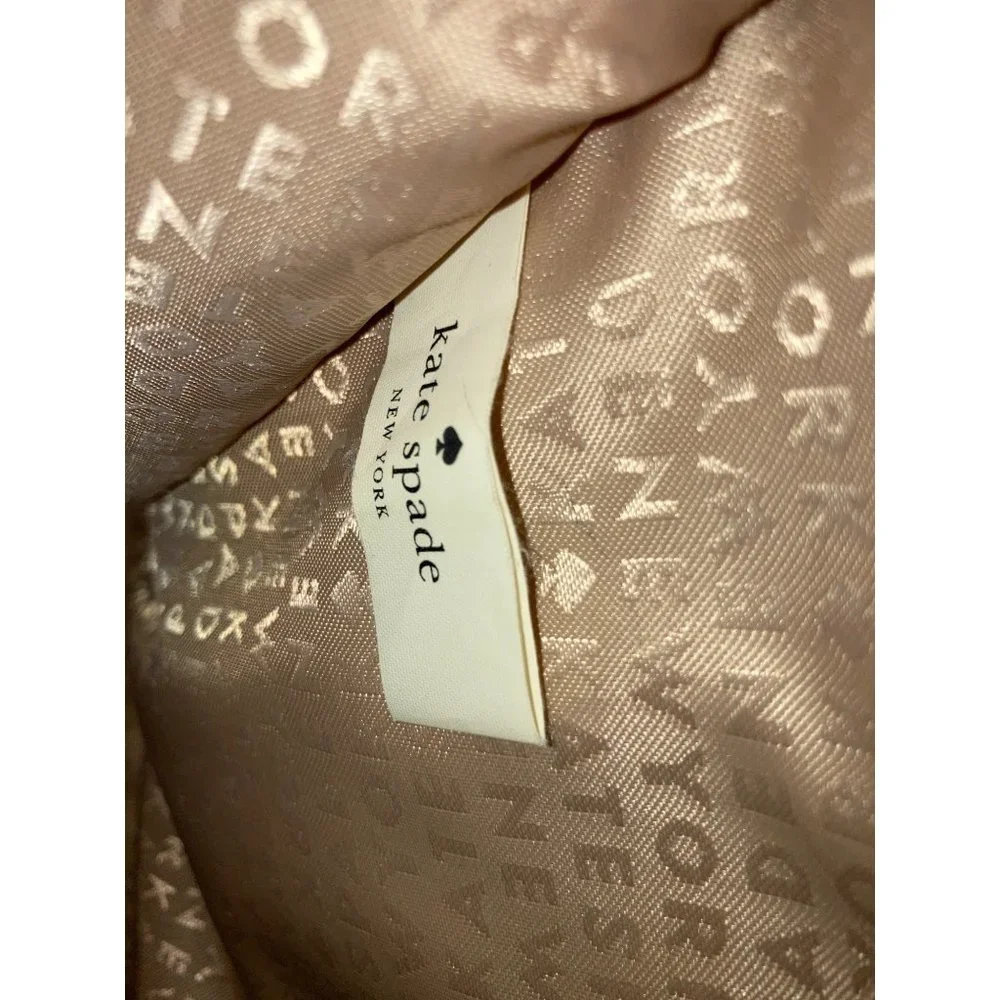 Kate Spade Taupe Leather Lynne Perri Lane Bubbles Tote Handbag