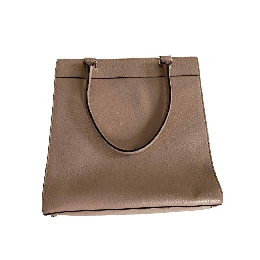 Kate Spade Taupe Leather Lynne Perri Lane Bubbles Tote Handbag