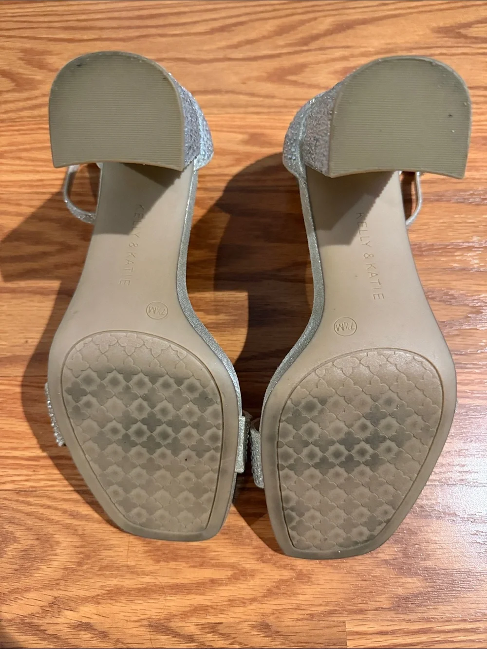 Kelly & Katie Formal Rhinestone Gold 3 Inch Block Heels