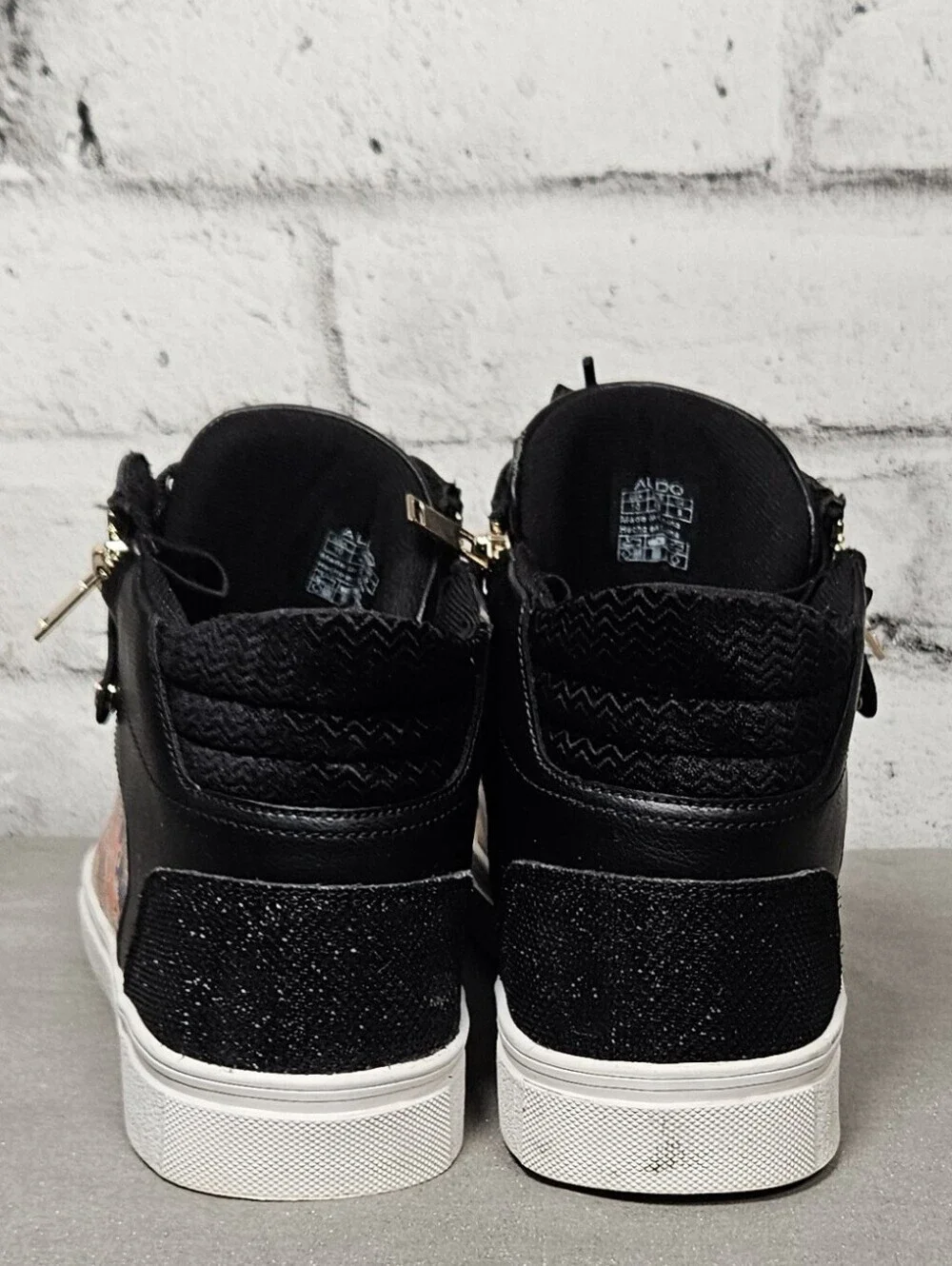 Aldo Destry High Top Sneakers Baroque Print Zip Shoes Men’s 10