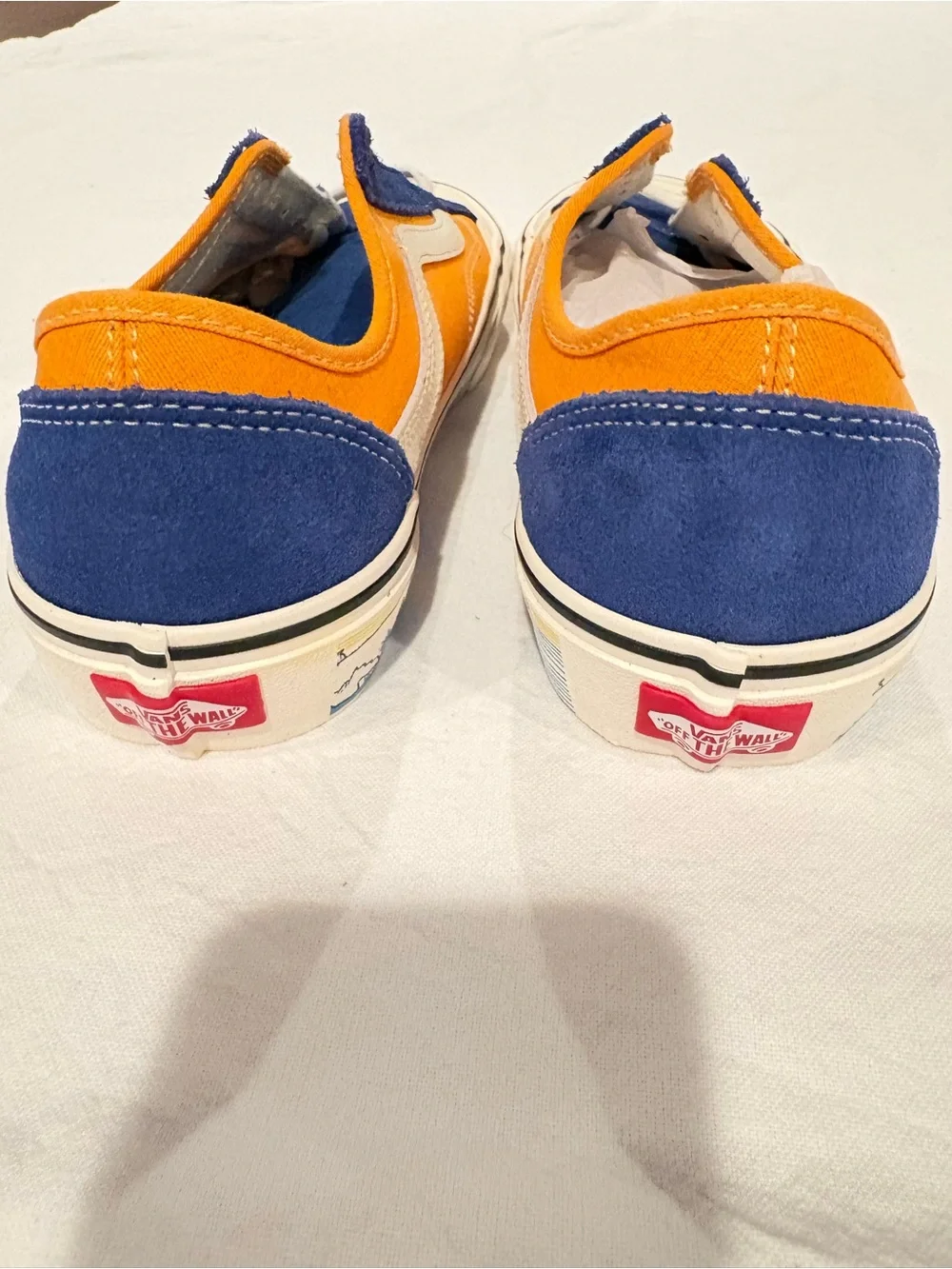Vans Classic Low-Top Sneakers in Blue and Orange