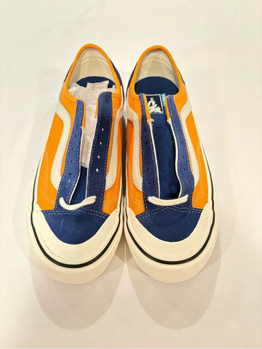 Vans Classic Low-Top Sneakers in Blue and Orange