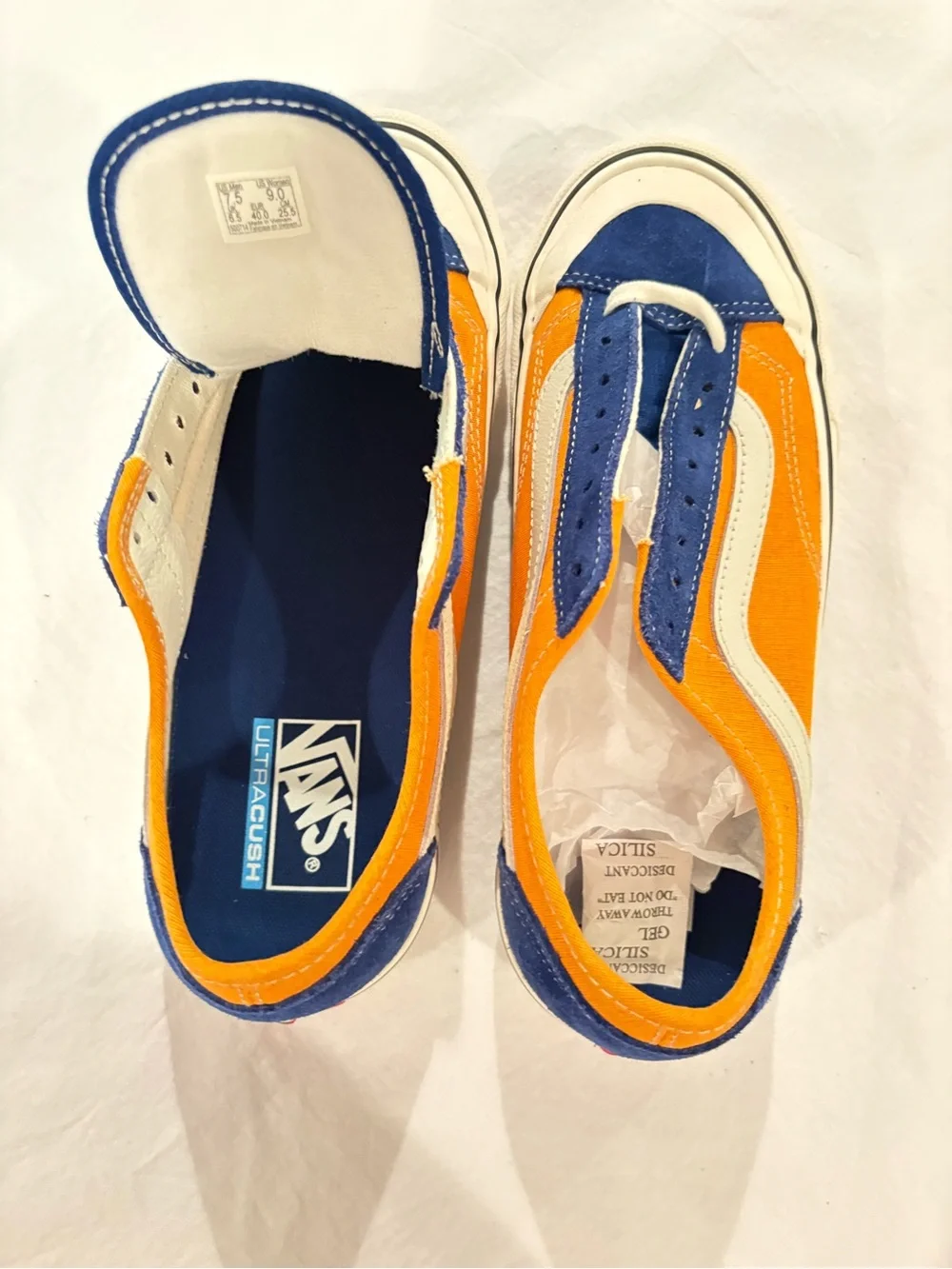 Vans Classic Low-Top Sneakers in Blue and Orange
