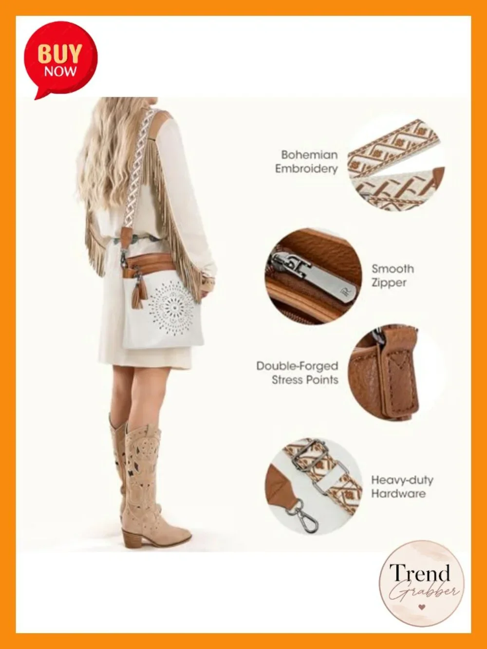 Medium Faux Leather Crossbody Bag with Adjustable Strap, Multiple Pockets,