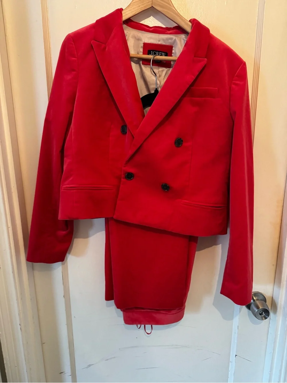 J. Crew Red Velvet Suit size 10