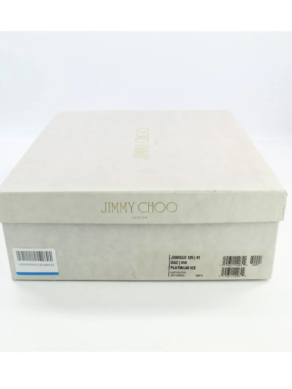 NEW JIMMY CHOO Jenique 125 Glittered Platform Sandals, EU 41, Platinum Ice