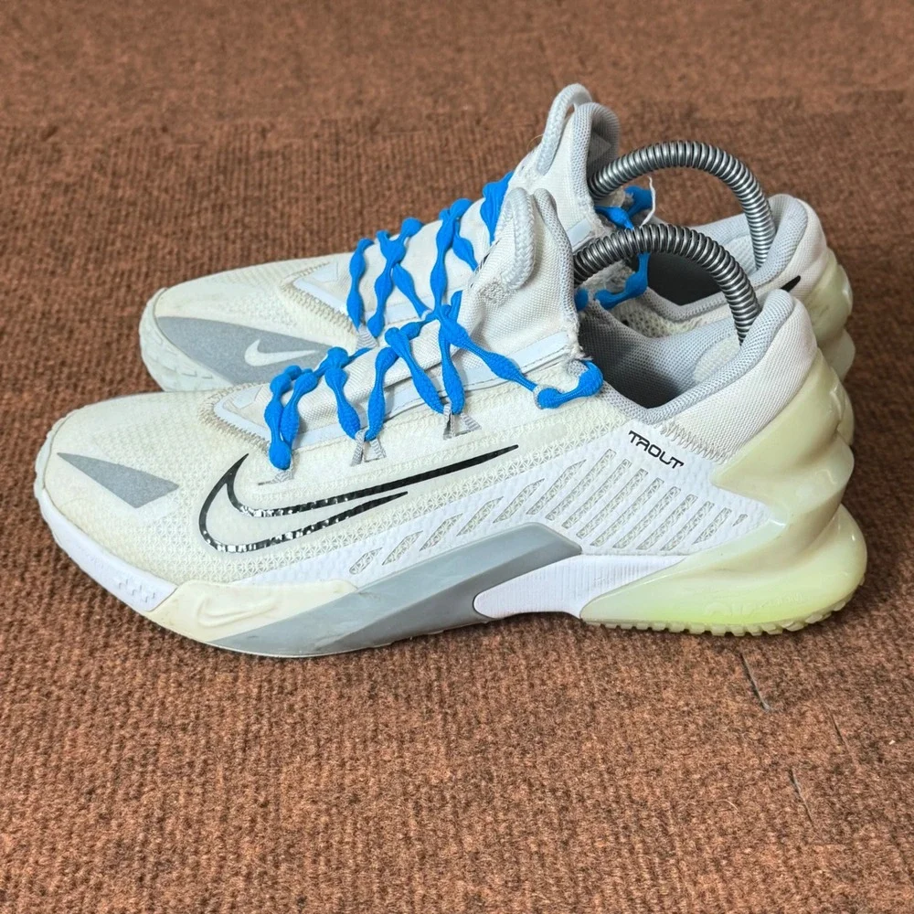 Nike Force‎ Zoom Trout 8 Turf Baseball Shoes White Blue DJ6522-100 Mens 7.5 B+