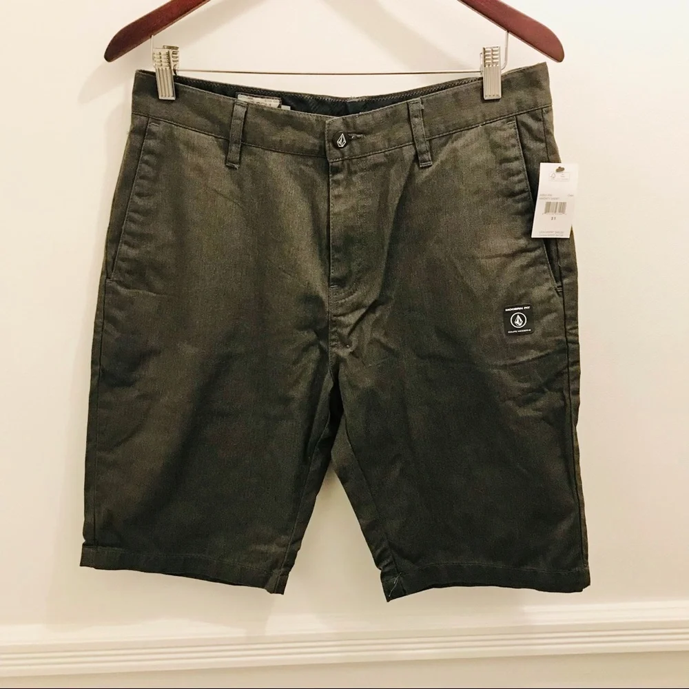 NWT Volcom VMonty Shorts 31 Charcoal Heather Gray Stretch Men’s