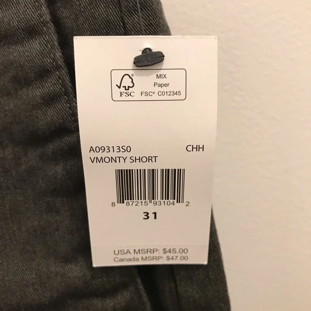 NWT Volcom VMonty Shorts 31 Charcoal Heather Gray Stretch Men’s