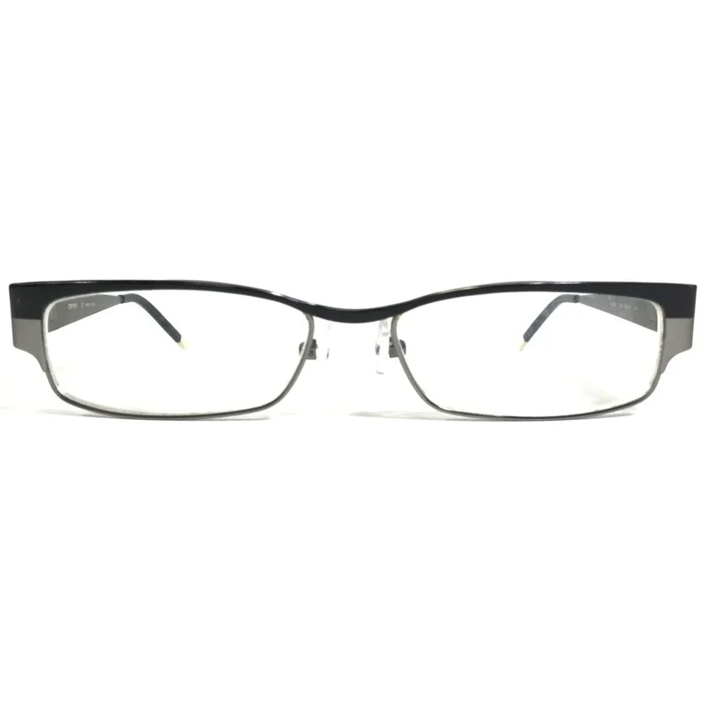 DKNY Eyeglasses Frames DY5553 1080 Black Silver Rectangular Full Rim 50-15-135