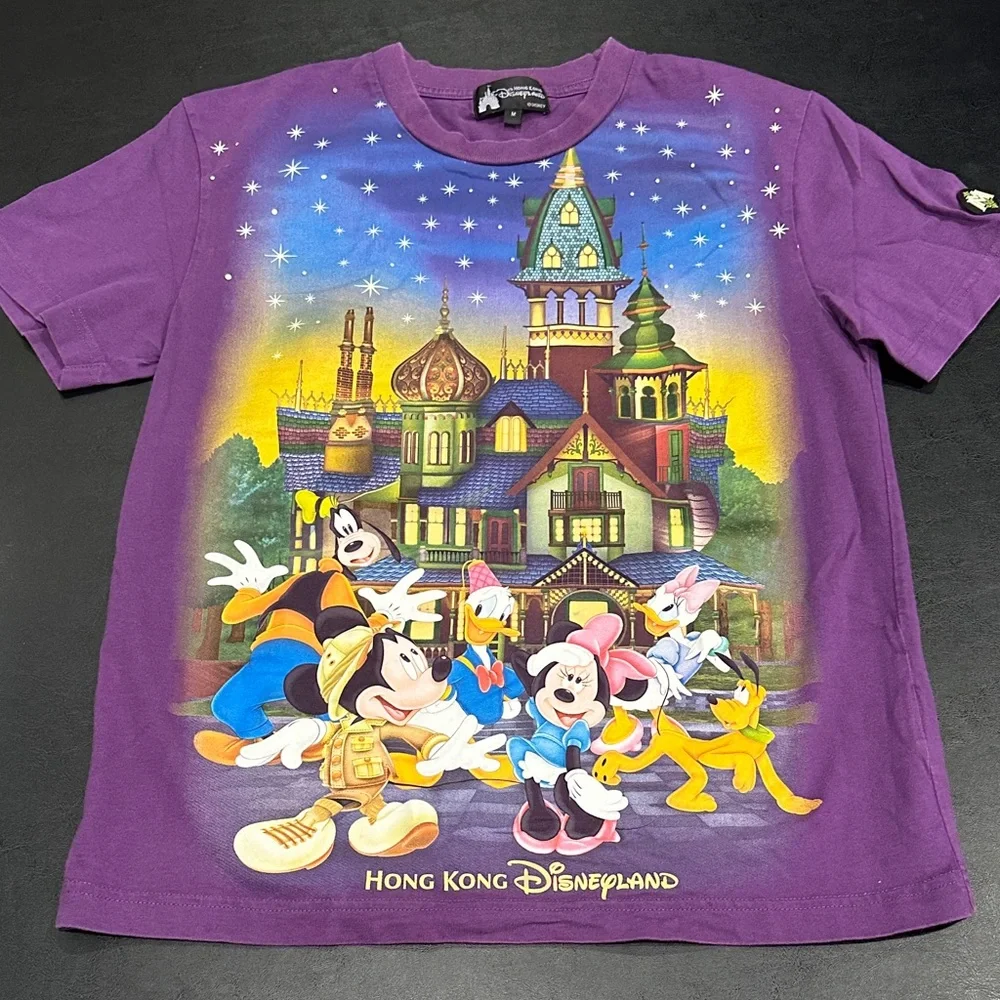 Disney Purple Tee with Hong Kong Disneyland Design