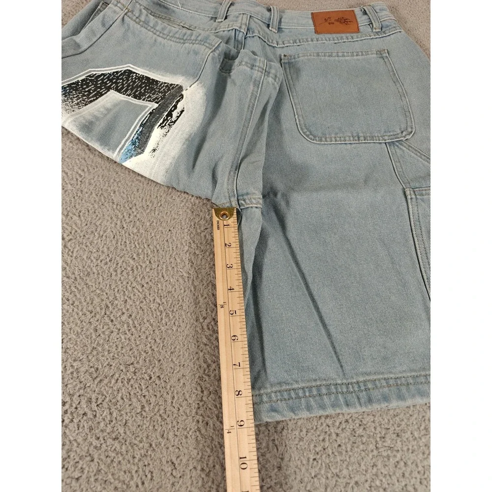 Civil‎ Regime Denim Jean Cargo Shorts Mens 32 Blue Carpenter Workwear New