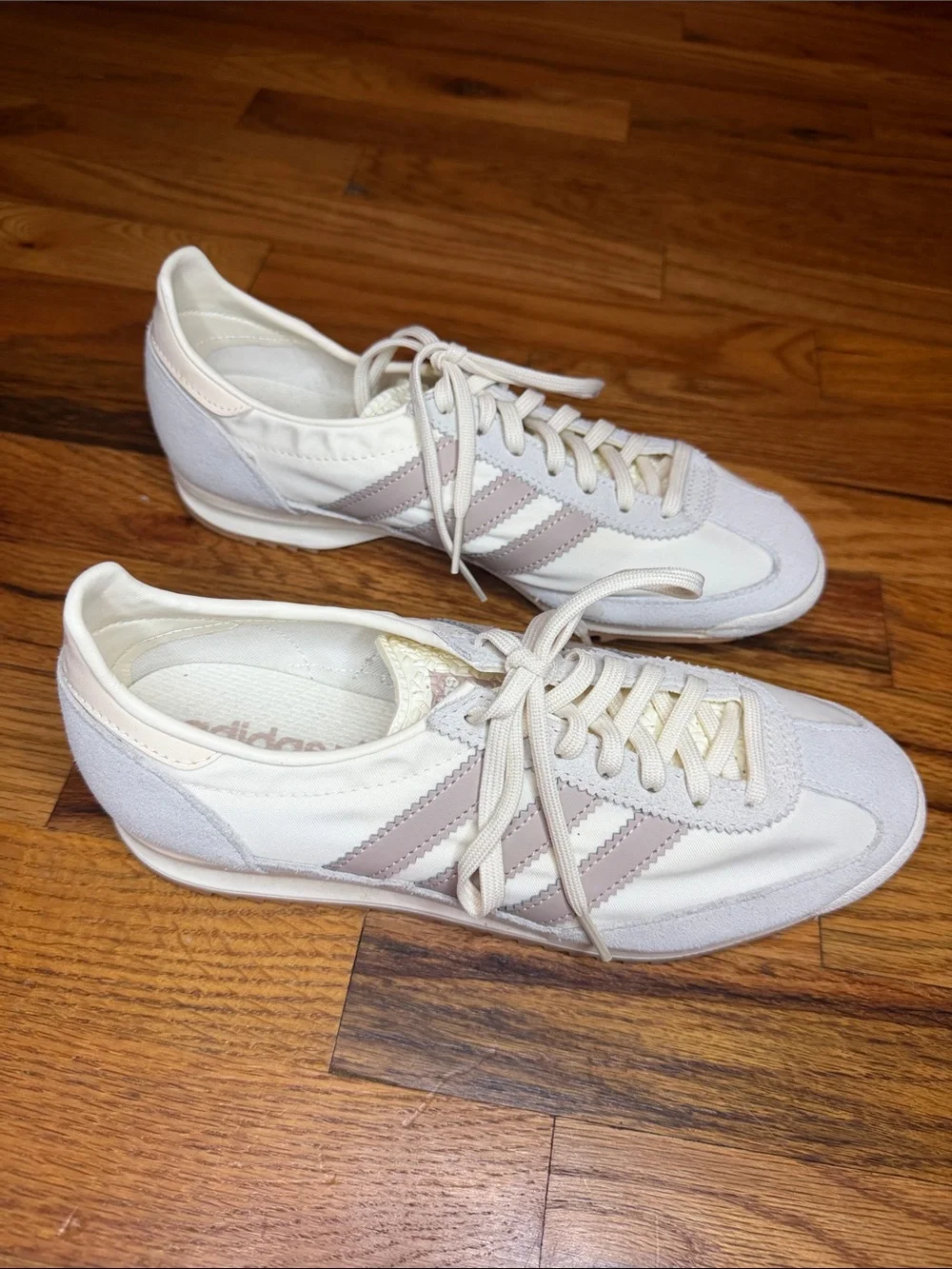 adidas Cream and Light Beige Vintage Runner Sneakers