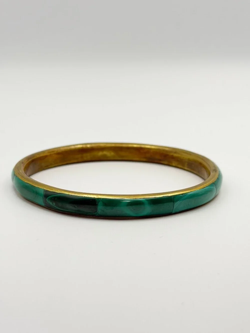Vintage Mixed Bangle Stack Set Lot of 3 Boho Cloisonne Faux Malachite