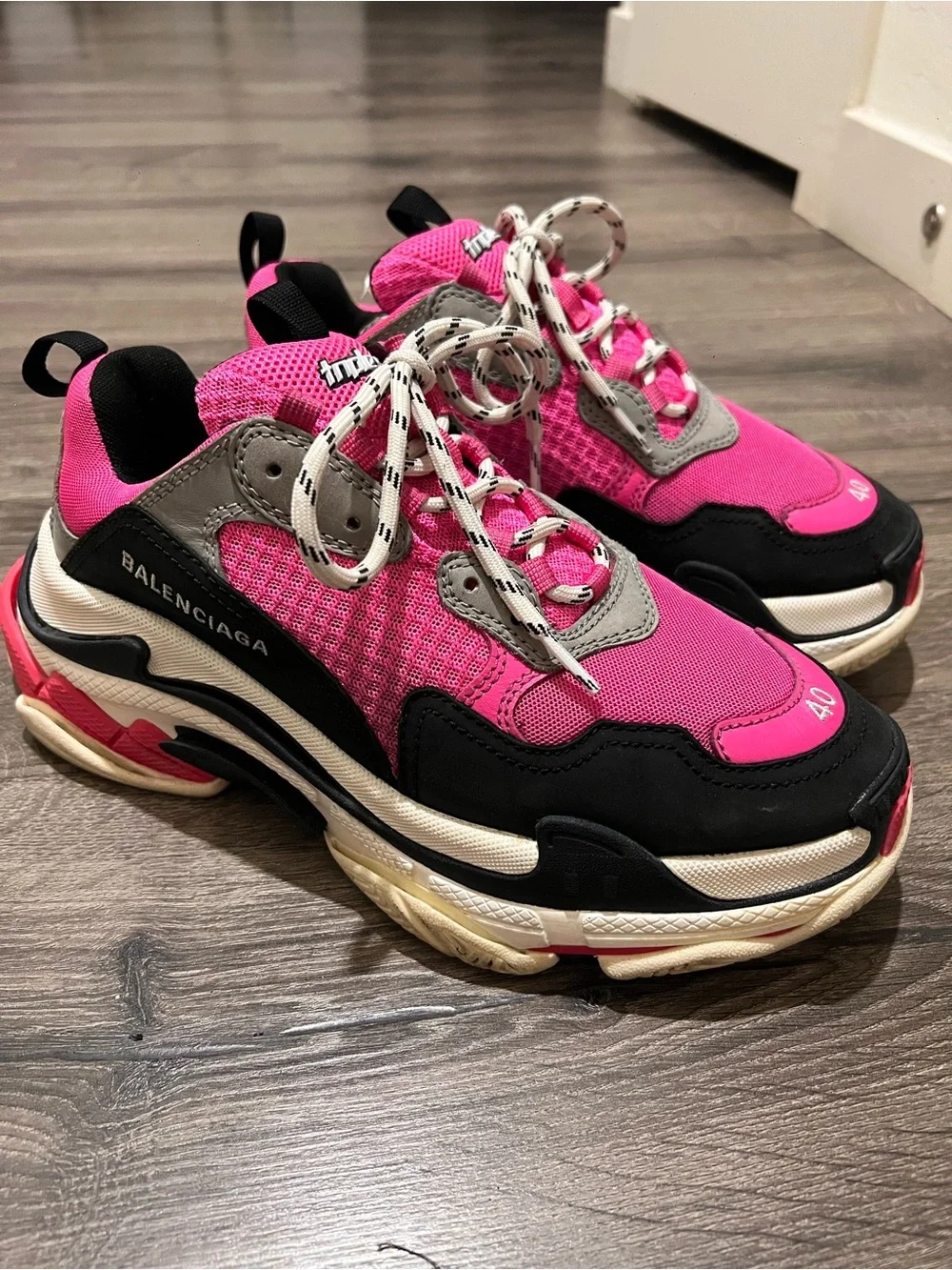 Balenciaga Triple S Neon Pink Sneakers