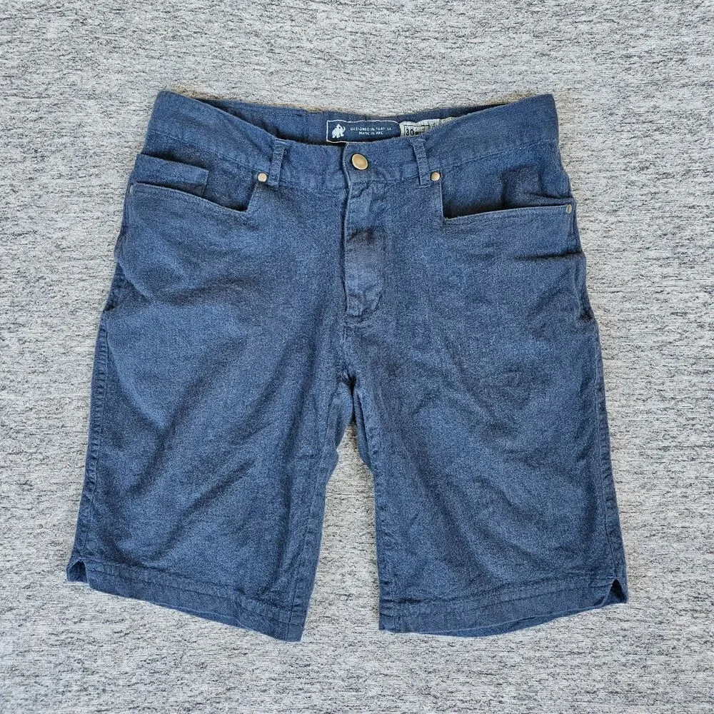 Woolly Longhaul Shorts Men’s Size 30 Blue 9” Inseam Merino Wool Blend EUC